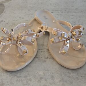 Jelly Rockstud Bow Sandals, Size 9, NWT